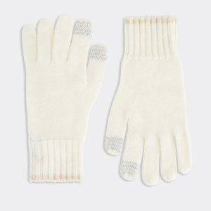 Vineyard Vines Women's Cashmere Lurex Texting Gloves Marshmallow White 2A001291